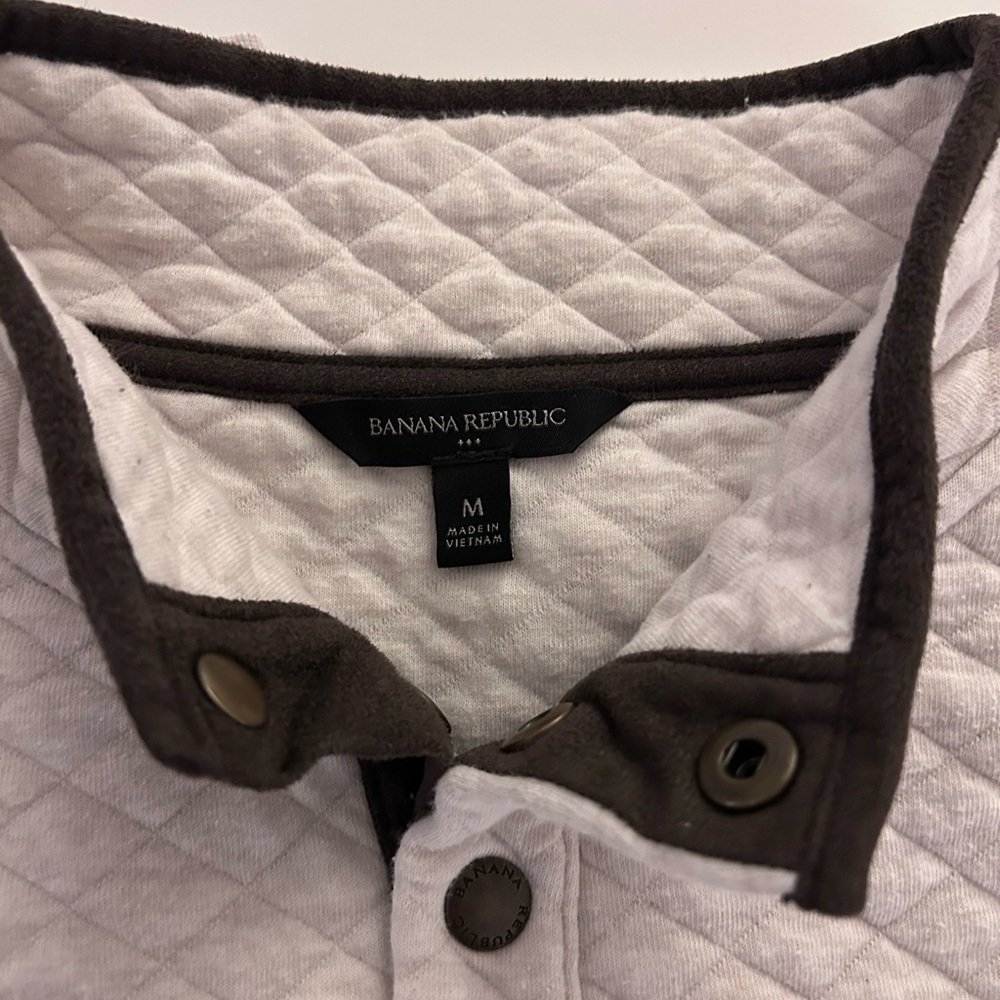 Banana Republic White/Cream Quilted Sweater - Picture 2 of 4